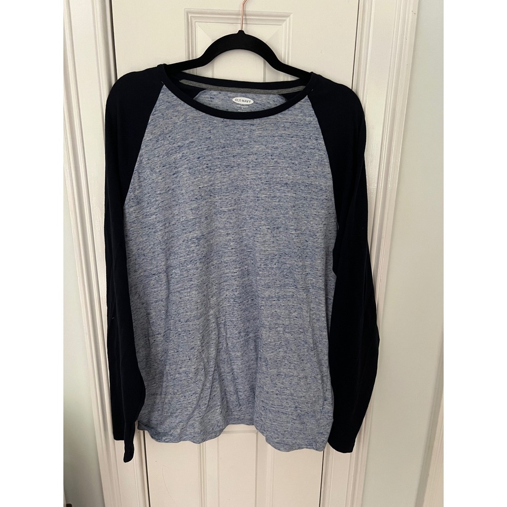 Old Navy Mens Soft Washed Raglan Long Sleeve T-Shirt Blue Heather Large